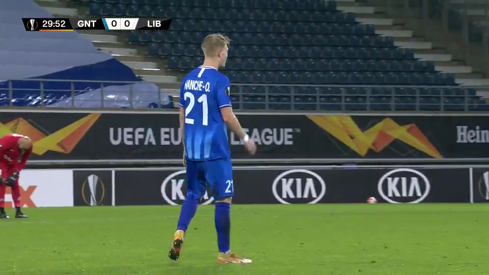 113 KAA Gent Vs Slovan Liberec 30 skor gol Kamso Mara, skor 0:1