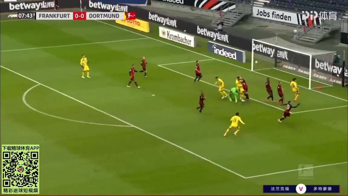 Bundesliga Eintracht Frankfurt Vs Borussia Dortmund Daichi Kamada Goal in 8 min, Score 1:0