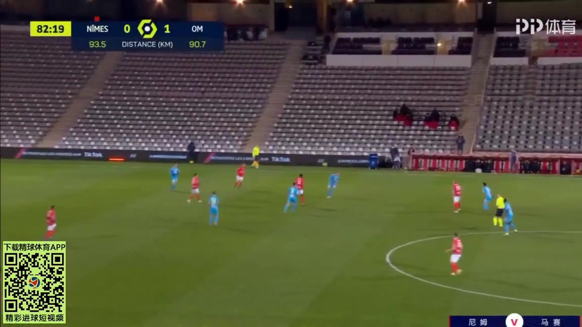 Ligue1 Nimes Vs Marseille Valere Germain Goal in 83 min, Score 0:2