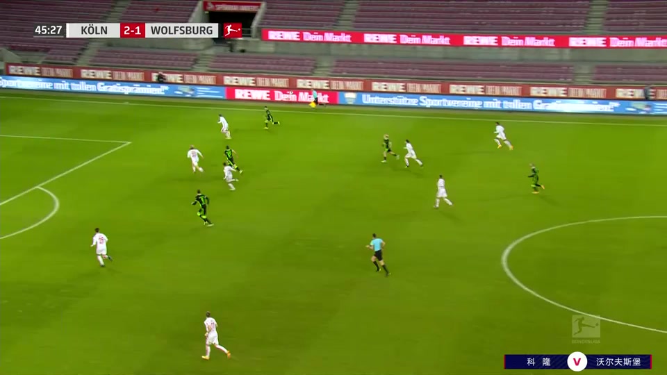 Bundesliga FC Koln Vs VfL Wolfsburg 48 phút Wout WeghorstVào, ghi bàn 2:2