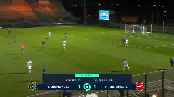 12 Chambly FC Vs Valenciennes 86 skor gol Kevin Cabral, skor 1:2