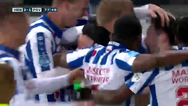 HOL D1 SC Heerenveen Vs PSV Eindhoven Mitchell Van Bergen Goal in 79 min, Score 2:1