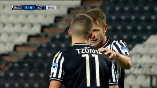 GRE D1 PAOK Saloniki Vs Asteras Tripolis 70 phút Andrija ZivkovicVào, ghi bàn 2:0