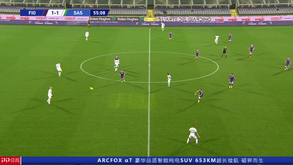 Serie A Fiorentina Vs Sassuolo 55 phút Vào, ghi bàn 0:1