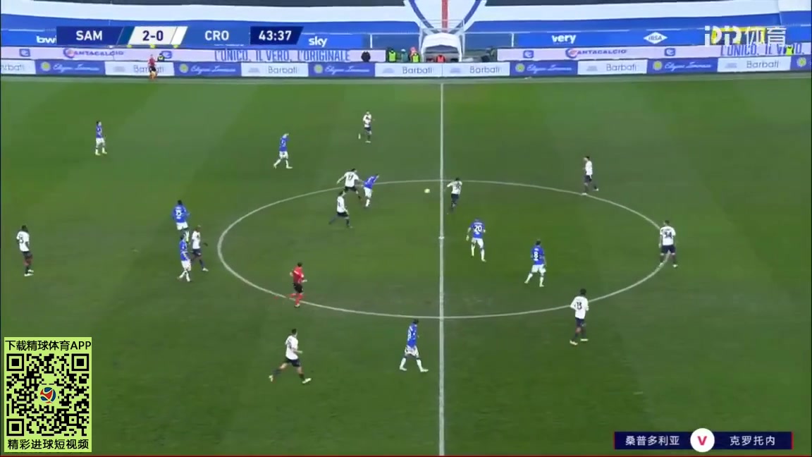 Serie A Sampdoria Vs Crotone 45+ ทำประตู  ประตู, ทำคะแนน 2:1