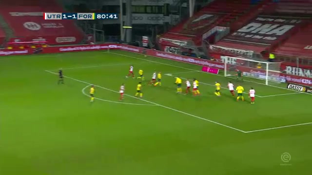 HOL D1 FC Utrecht Vs Fortuna Sittard 82 ทำประตู  ประตู, ทำคะแนน 1:0