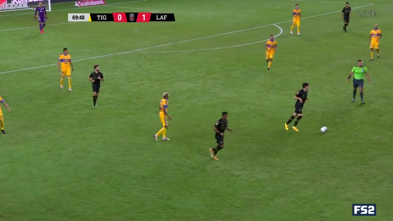 CNCF CHL Tigres UANL Vs Los Angeles FC Hugo Ayala Castro Goal in 71 min, Score 1:1