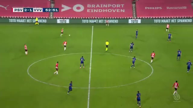 HOL D1 PSV Eindhoven Vs VVV Venlo Olivier Boscagli Goal in 52 min, Score 0:1