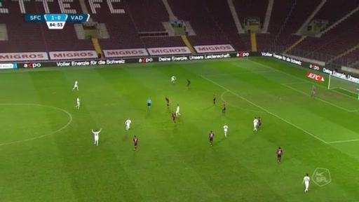 SUI Sl Servette Vs Vaduz 86 phút Sandro WieserVào, ghi bàn 1:1