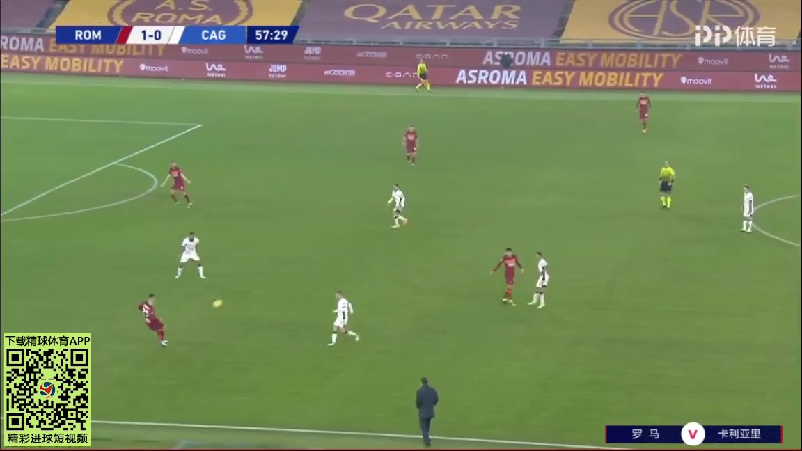 Serie A AS Roma Vs Cagliari  Goal in 58 min, Score 1:1