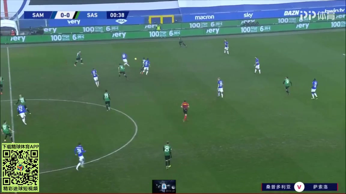 Serie A Sampdoria Vs Sassuolo 1 phút Vào, ghi bàn 0:1