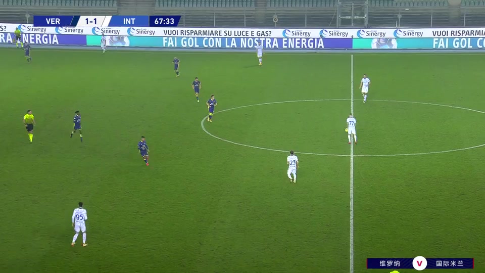 34 Verona Vs Inter Milan 68 skor gol Milan Skriniar, skor 1:2