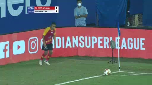 ISL East Bengal Vs Chennai Titans 68 phút Vào, ghi bàn 2:2