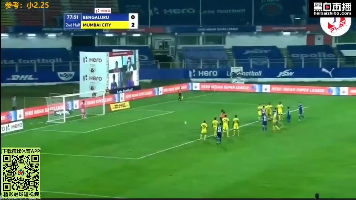 ISL Bengaluru Vs Mumbai City Sunil Chhetri Goal in 79 min, Score 1:2