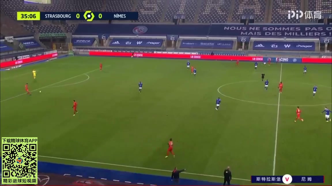 Ligue1 Strasbourg Vs Nimes 37 phút Habib DialloVào, ghi bàn 2:0