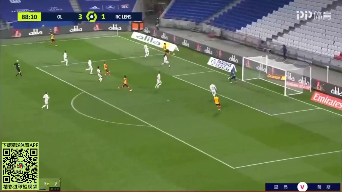 Ligue1 Lyon Vs Lens Cheick Oumar Doucoure Goal in 89 min, Score 3:2