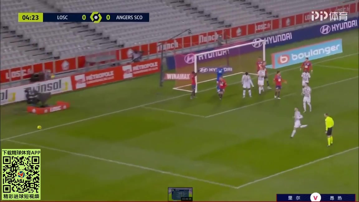 11 Lille Vs Angers 5 skor gol Romain Thomas, skor 0:1