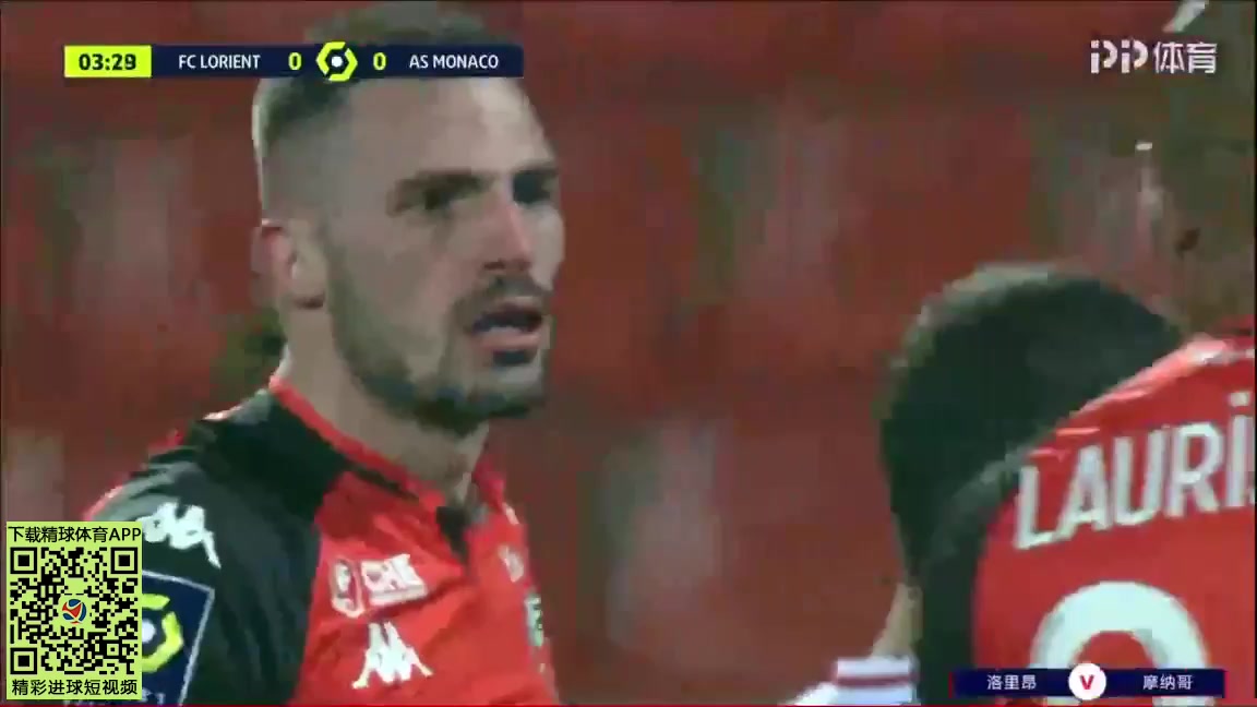 Ligue1 Lorient Vs Monaco 7 phút Axel DisasiVào, ghi bàn 0:0