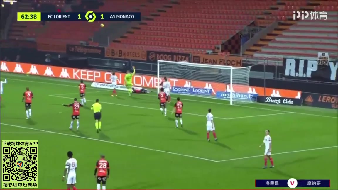 11 Lorient Vs Monaco 63 skor gol Aleksandr Golovin, skor 1:2