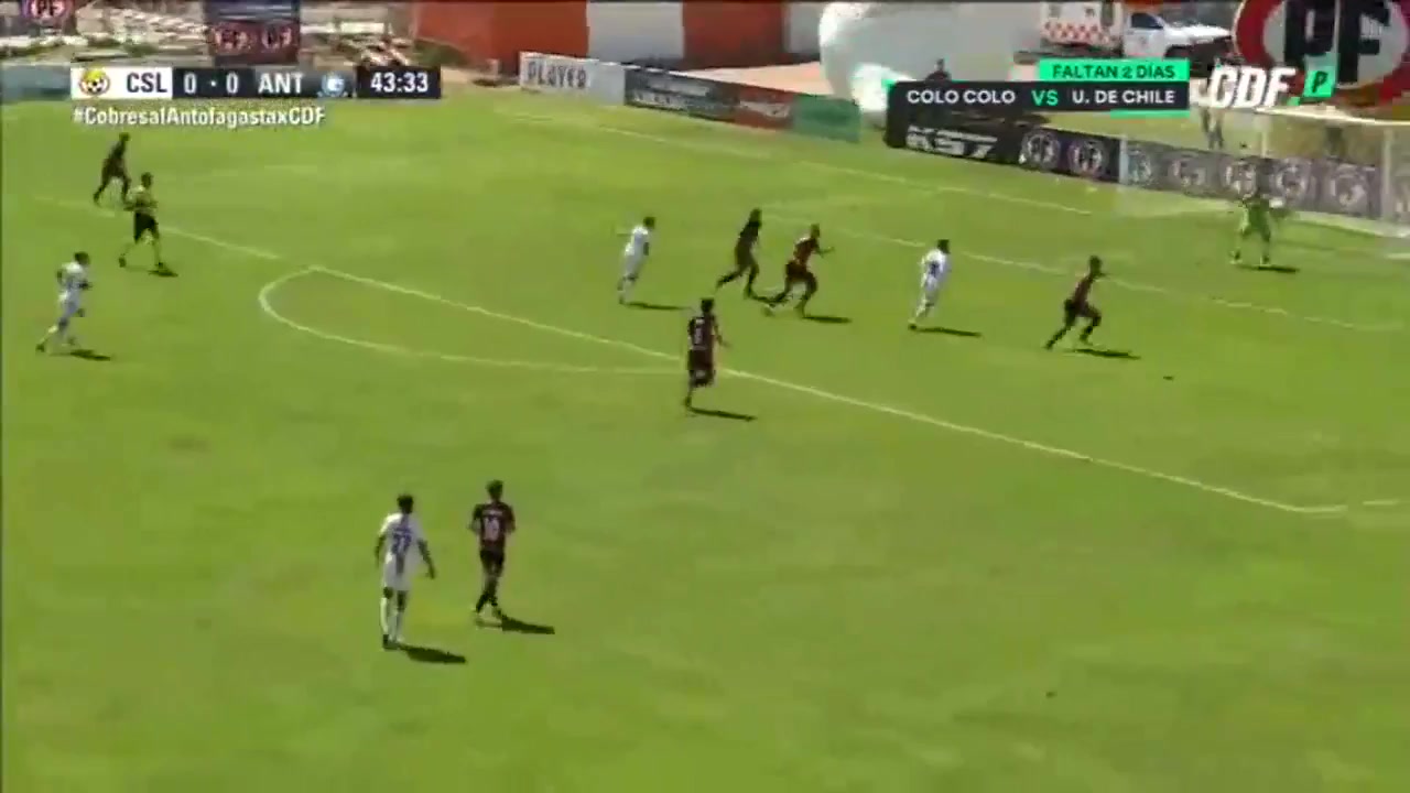 CHI D1 Cobresal Vs CSD Antofagasta Oscar Salinas Goal in 43 min, Score 1:0