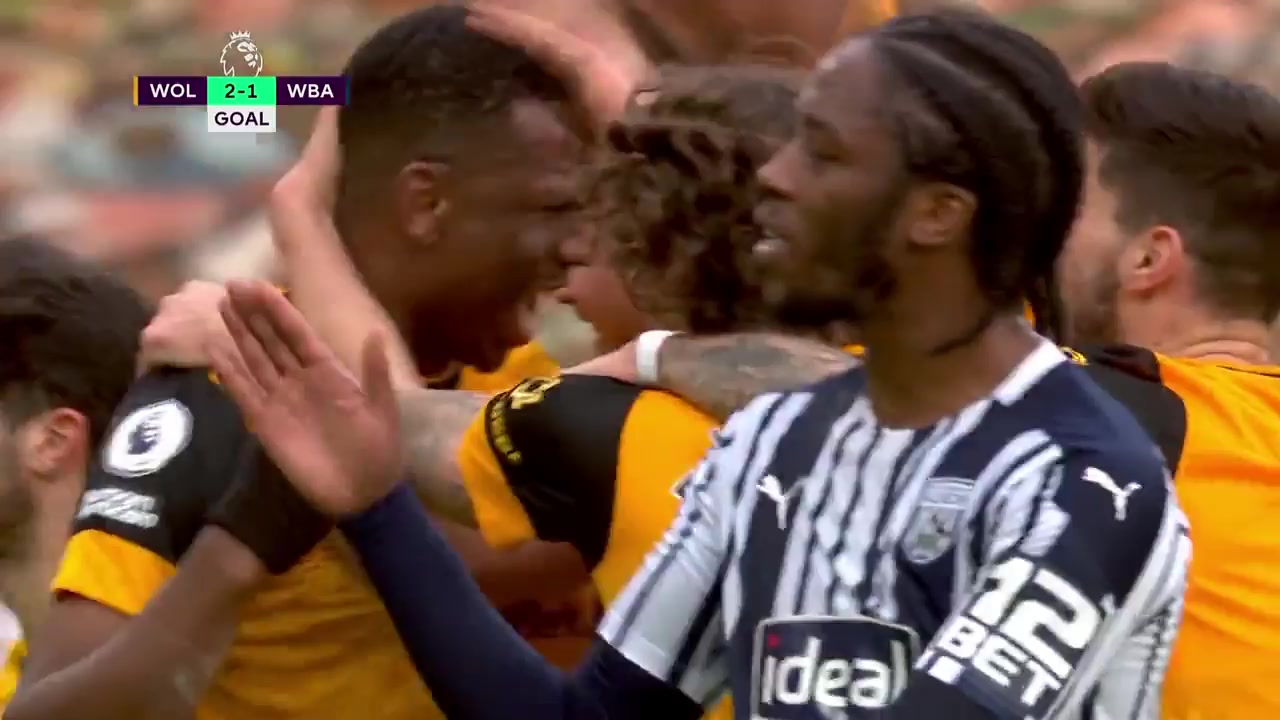 EPL Wolves Vs West Bromwich(WBA) 42 phút Willy BolyVào, ghi bàn 2:1