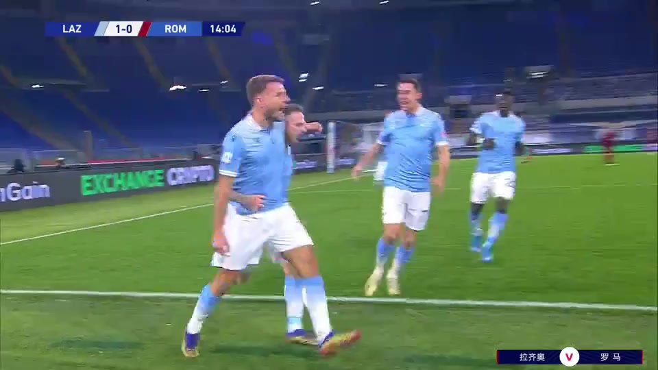 Serie A Lazio Vs AS Roma Ciro Immobile Goal in 14 min, Score 1:0