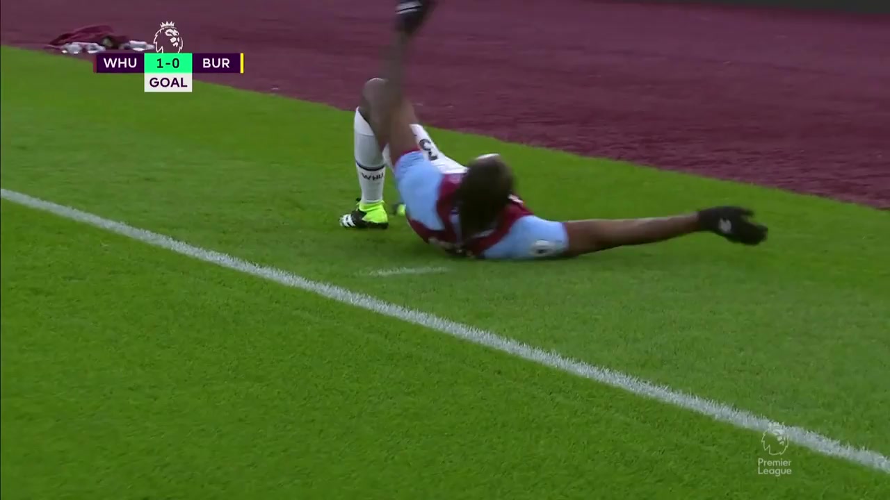 EPL West Ham United Vs Burnley 8 phút Michail AntonioVào, ghi bàn 1:0