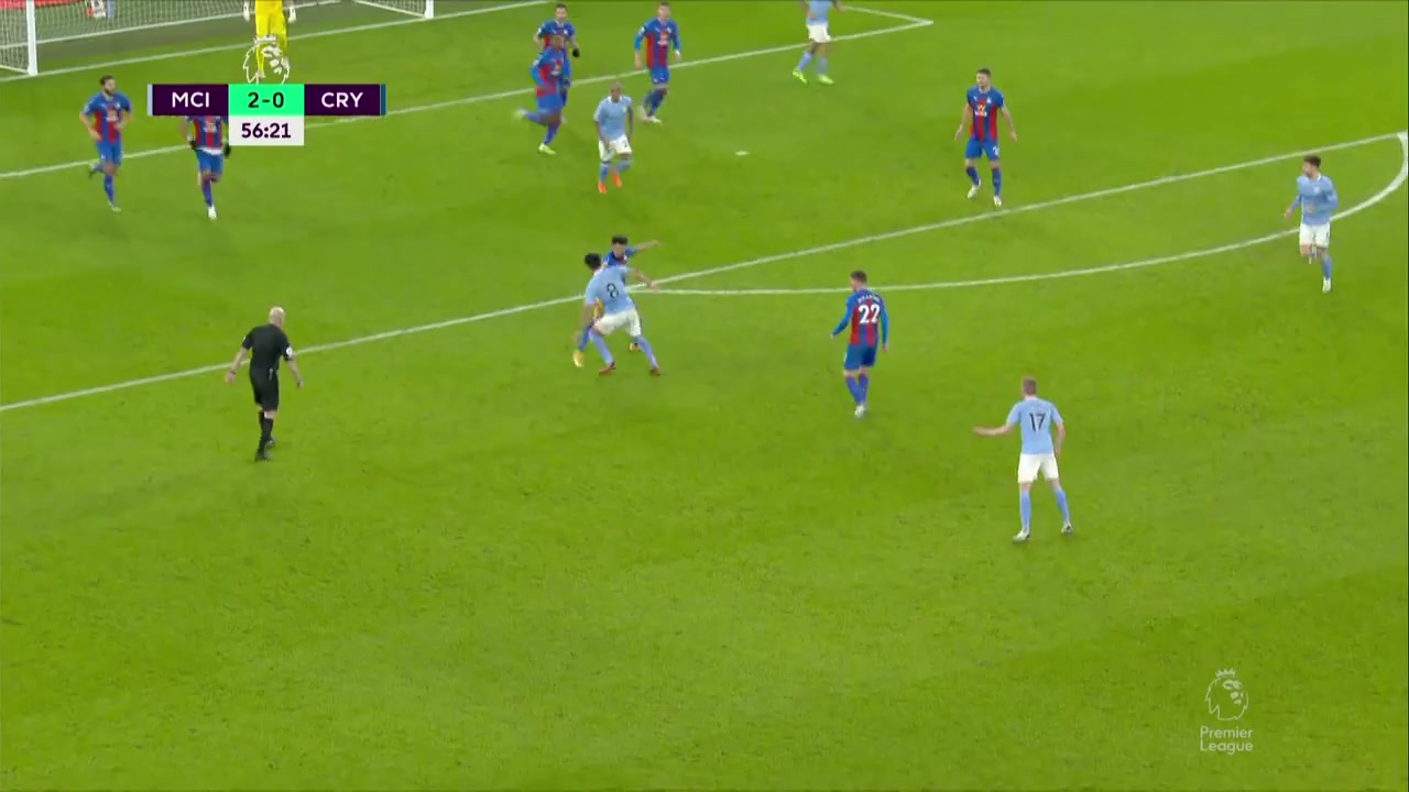 EPL Manchester City Vs Crystal Palace 57 phút Ilkay GundoganVào, ghi bàn 2:0