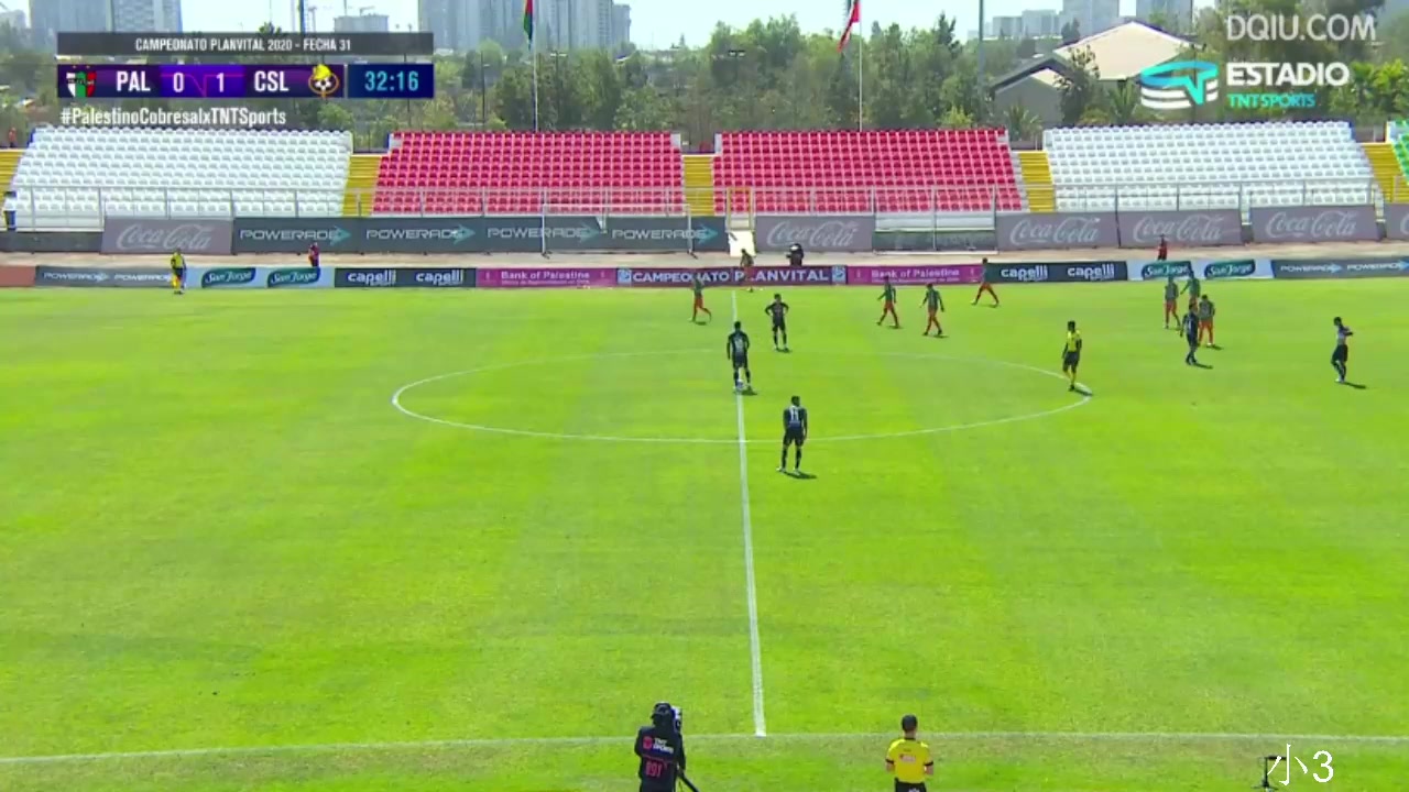 CHI D1 Palestino Vs Cobresal Cristopher Mesias Goal in 33 min, Score 0:1