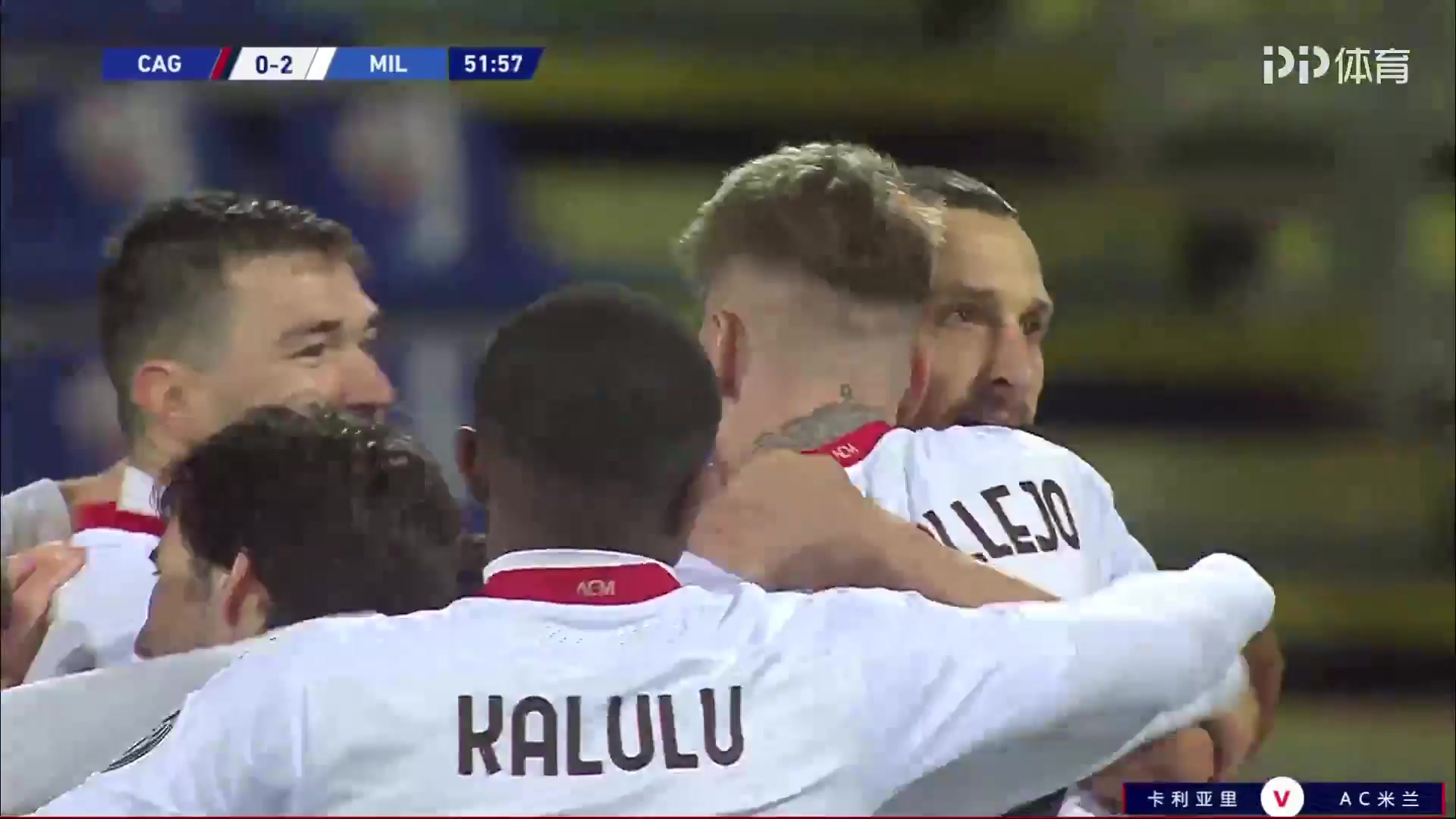 34 Cagliari Vs AC Milan 53 skor gol Zlatan Ibrahimovic, skor 0:2