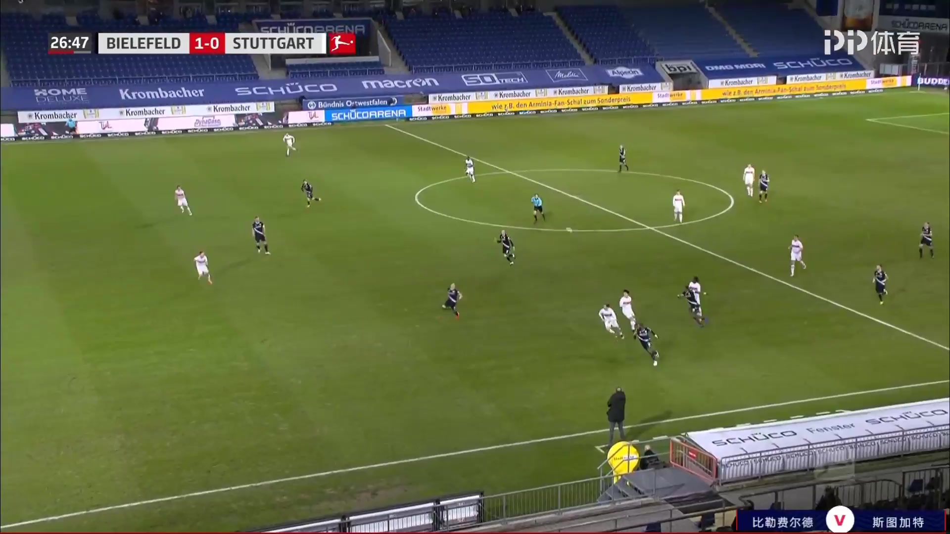 Bundesliga Arminia Bielefeld Vs VfB Stuttgart 25 phút Fabian KlosVào, ghi bàn 1:0