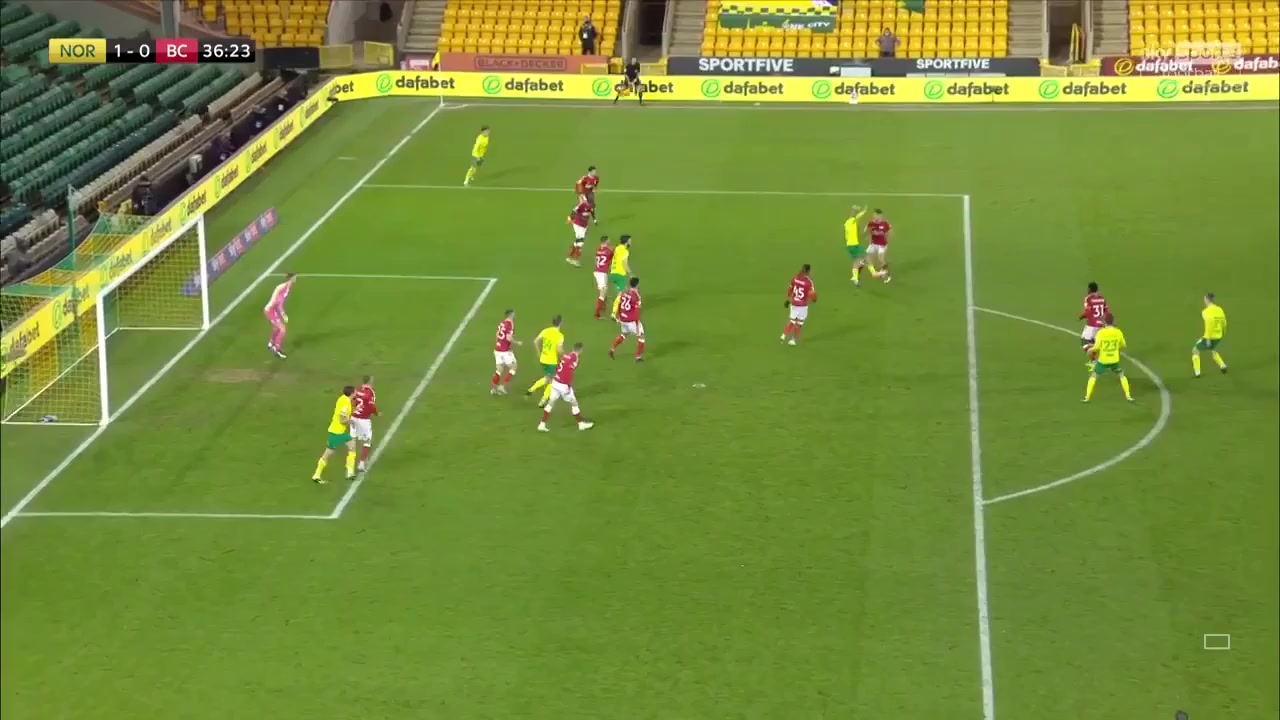 ENG LCH Norwich City Vs Bristol City 36 ทำประตู Jordan Hugill ประตู, ทำคะแนน 1:0