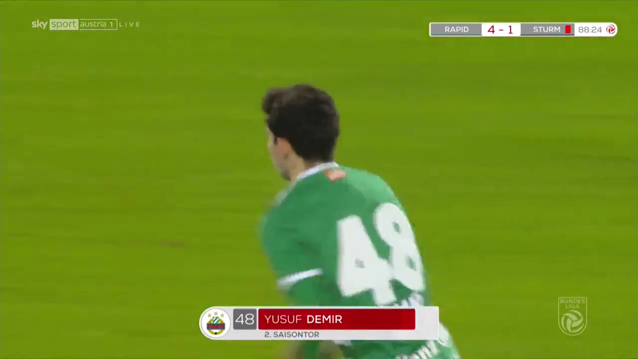 3 Rapid Wien Vs Sturm Graz 87 skor gol Yusuf Demir, skor 4:1