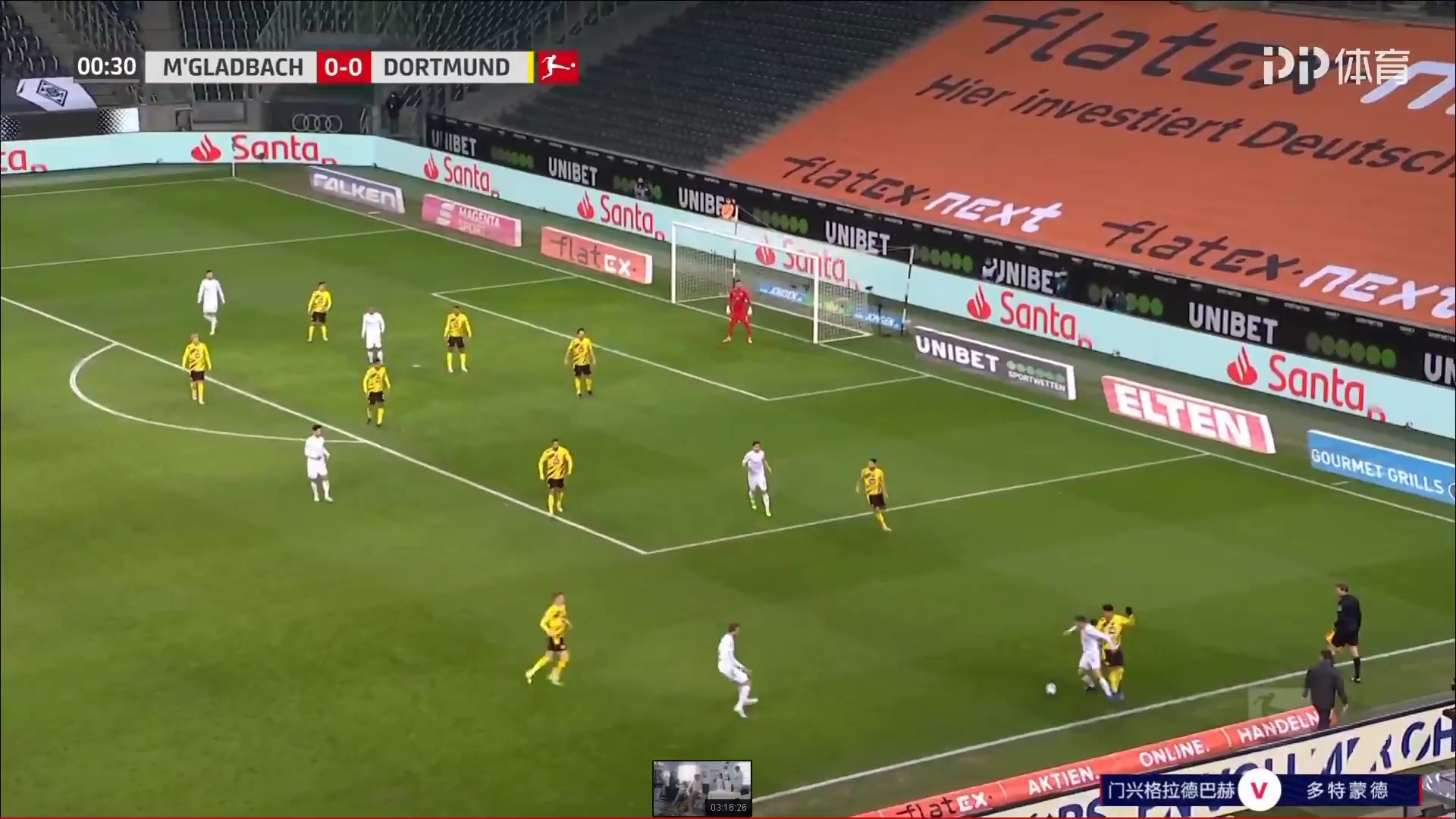 Bundesliga Borussia Monchengladbach Vs Borussia Dortmund 1 phút Vào, ghi bàn 1:0