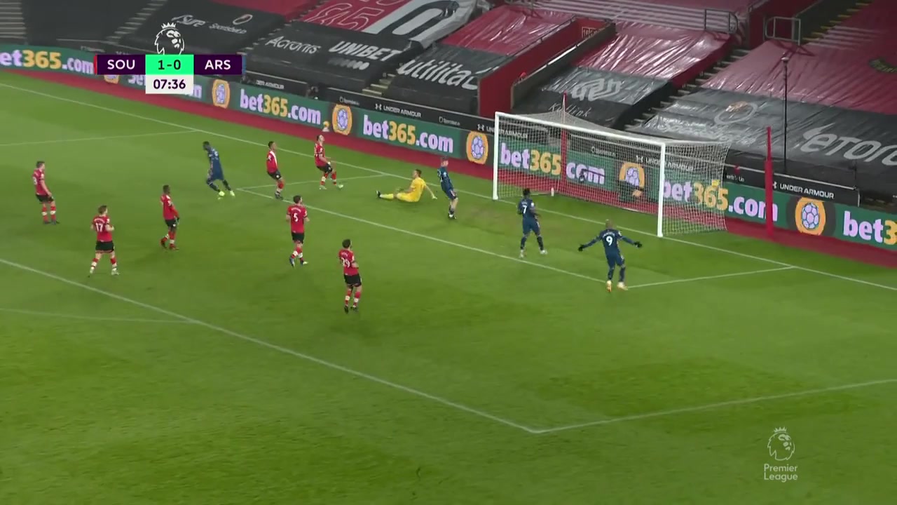 EPL Southampton Vs Arsenal 7 phút Nicolas PepeVào, ghi bàn 1:1