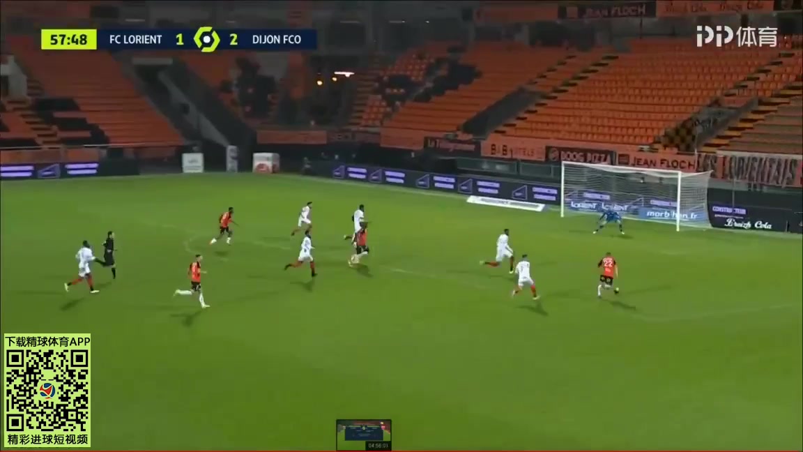 11 Lorient Vs Dijon 59 skor gol Teremas Moffi, skor 2:2