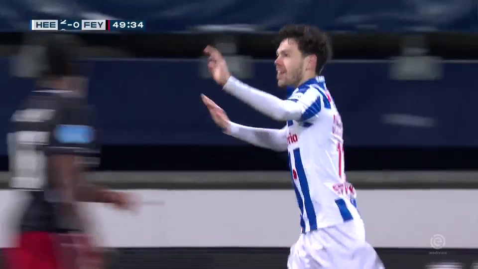 HOL D1 SC Heerenveen Vs Feyenoord Mitchell Van Bergen Goal in 51 min, Score 3:0