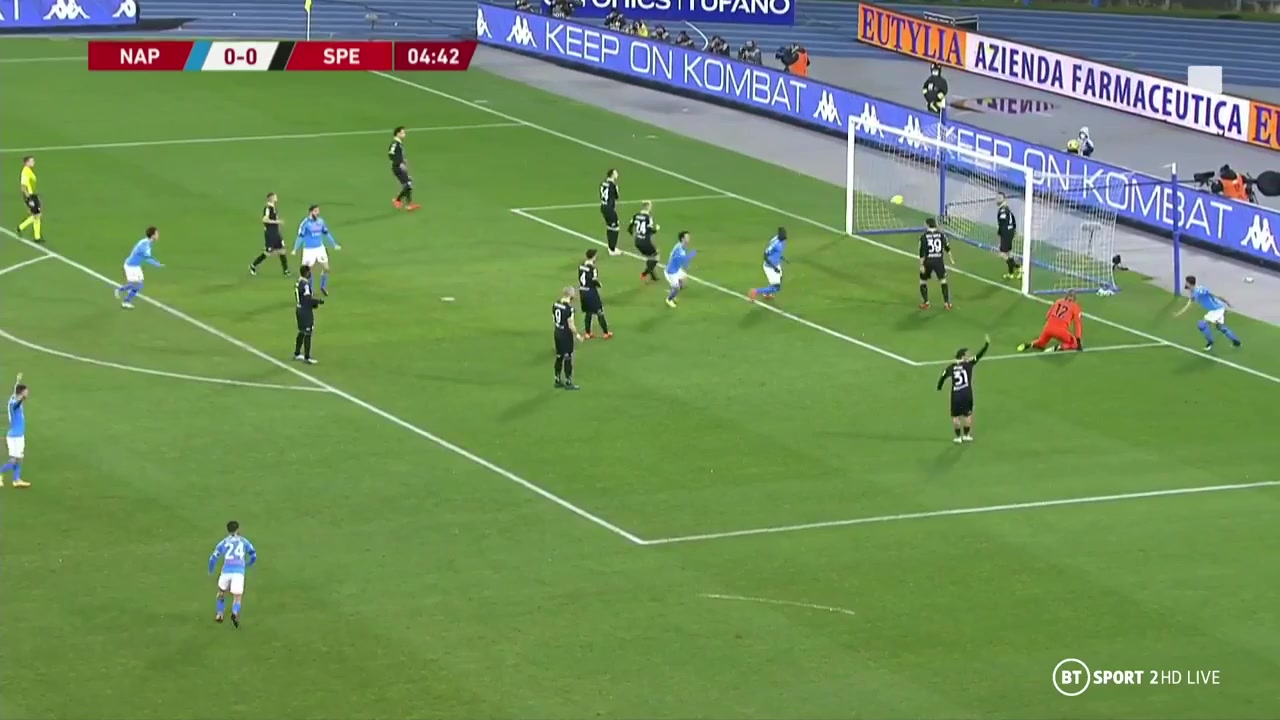 ITA Cup Napoli Vs Spezia 5 phút Kalidou KoulibalyVào, ghi bàn 1:0