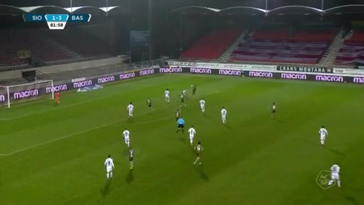 SUI Sl FC Sion Vs Basel 82 phút Gaetan KarlenVào, ghi bàn 2:3