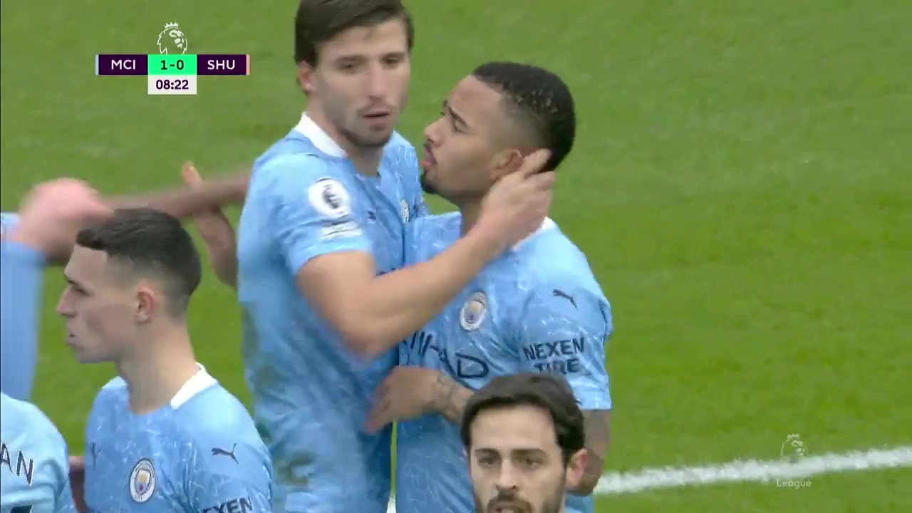 EPL Manchester City Vs Sheffield United Gabriel Fernando de Jesus Goal in 7 min, Score 1:0