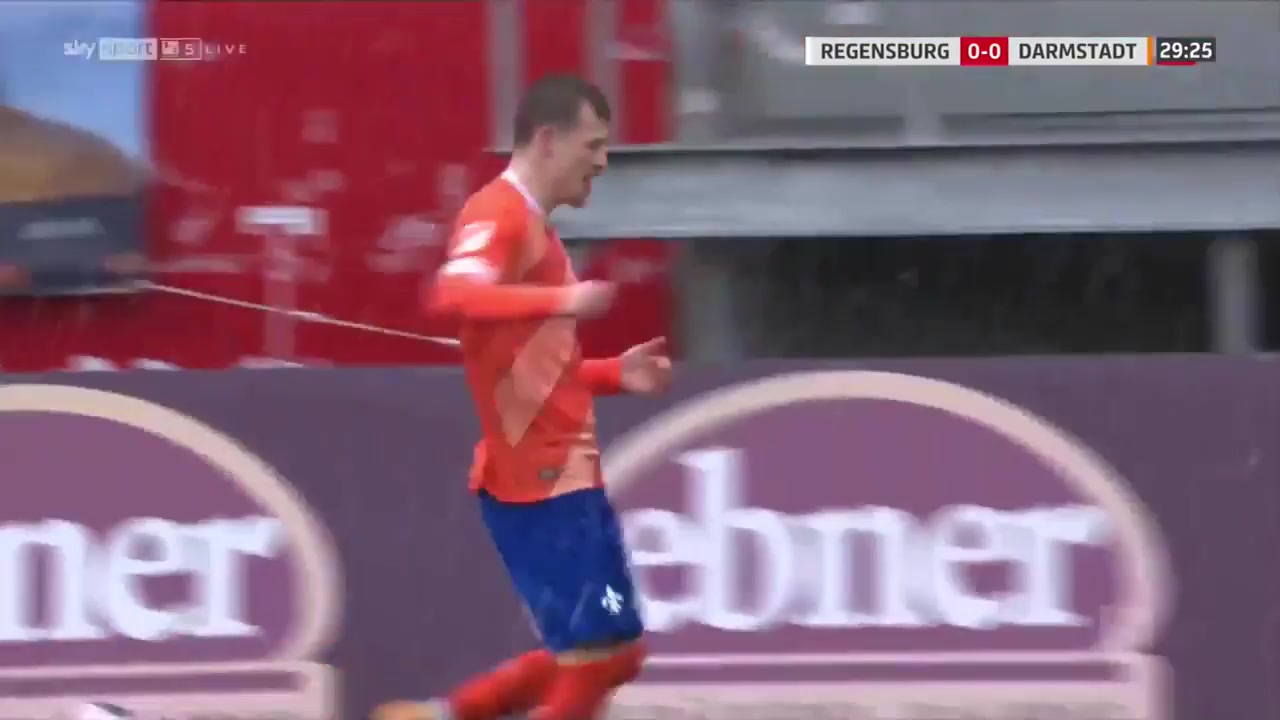 GER D2 Jahn Regensburg Vs Darmstadt Tim Skarke Goal in 28 min, Score 0:1