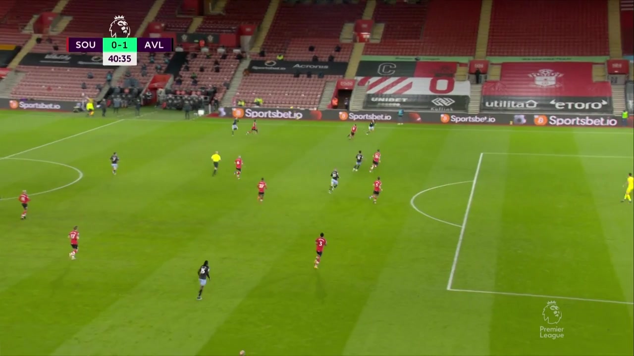 36 Southampton Vs Aston Villa 40 skor gol Ross Barkley, skor 0:1