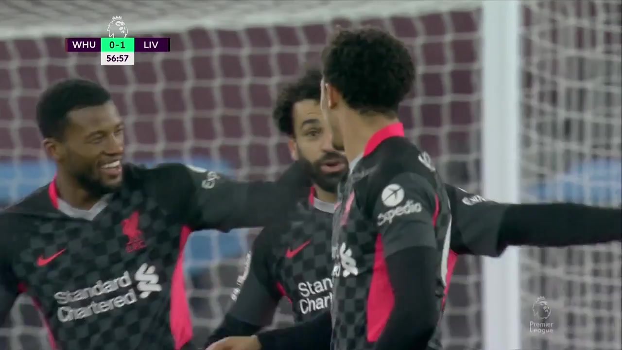 EPL West Ham United Vs Liverpool Mohamed Salah Ghaly Goal in 58 min, Score 0:1