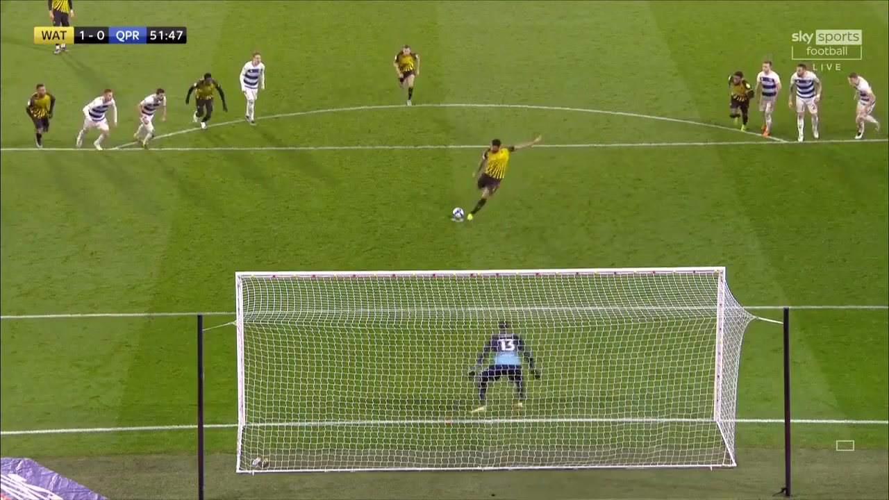 ENG LCH Watford Vs Queens Park Rangers (QPR) Troy Deeney Goal in 53 min, Score 1:0