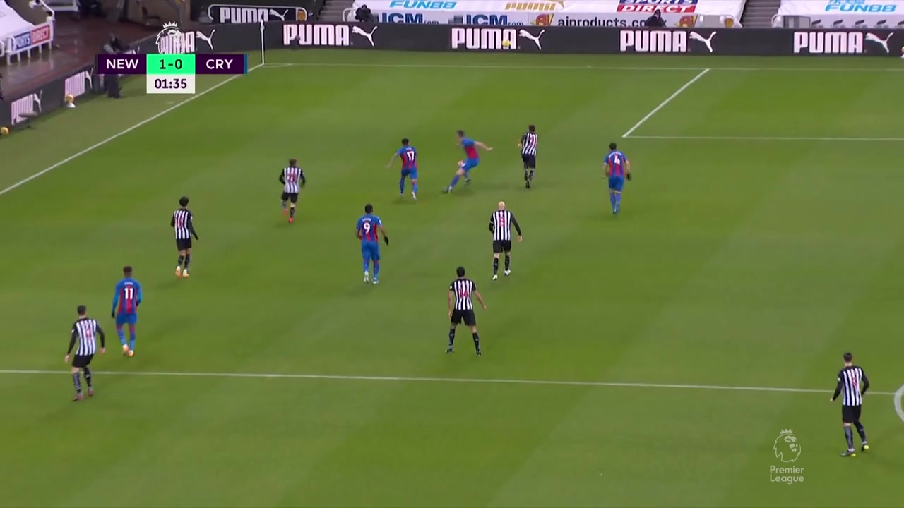 EPL Newcastle United Vs Crystal Palace Jonjo Shelvey Goal in 1 min, Score 1:0