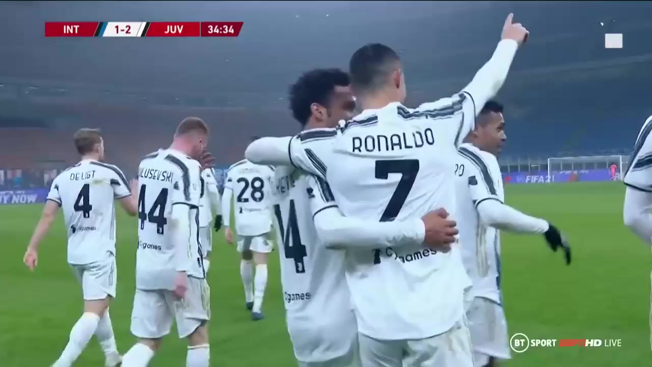 ITA Cup Inter Milan Vs Juventus Cristiano Ronaldo dos Santos Aveiro Goal in 33 min, Score 1:2