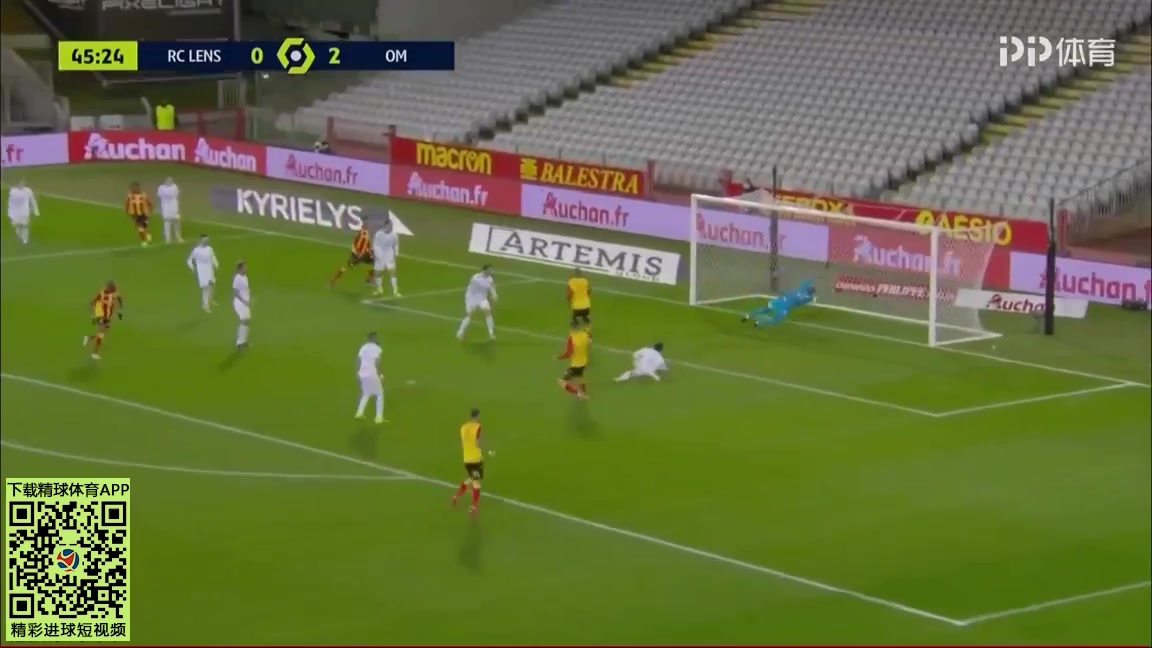 Ligue1 Lens Vs Marseille Florian Sotoca Goal in 46 min, Score 1:2