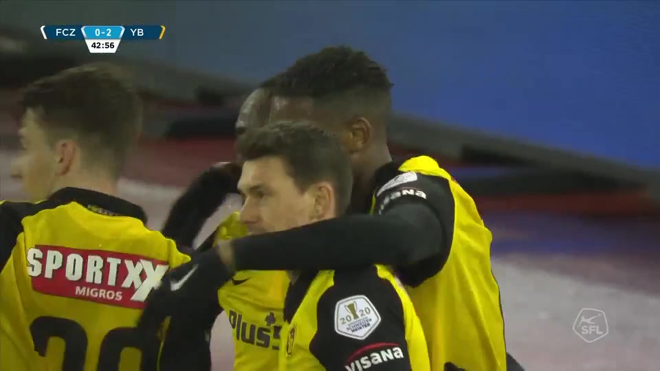 SUI Sl FC Zurich Vs Young Boys 44 phút Theoson Jordan SiebatcheuVào, ghi bàn 0:3