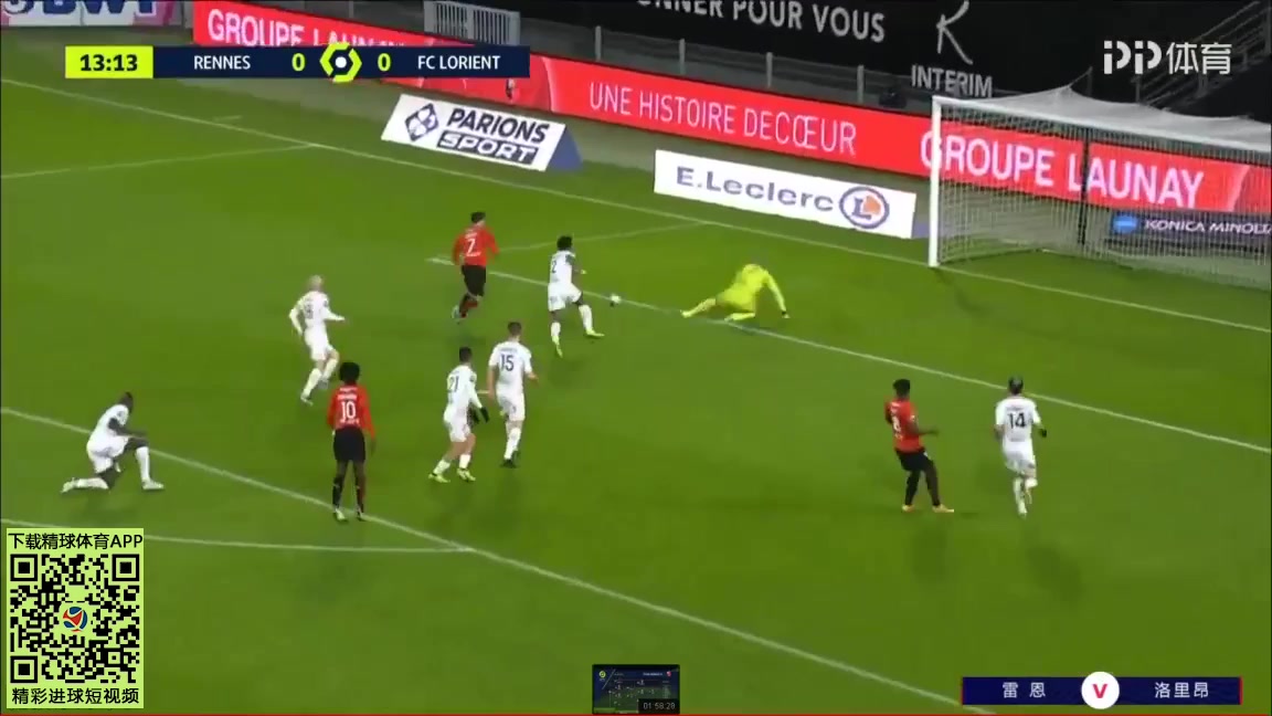 Ligue1 Rennes Vs Lorient Martin Terrier Goal in 12 min, Score 1:0