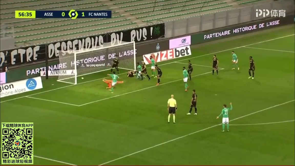 11 Saint Etienne Vs Nantes 58 skor gol Mahdi Camara, skor 1:1